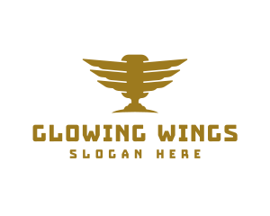 Golden Winged Microphone logo design