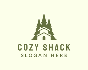 Shack - Forest Tree Cabin logo design