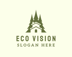 Forest Tree Cabin  logo design