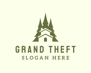 Glamping - Forest Tree Cabin logo design