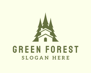 Forest Tree Cabin  logo design