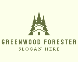 Forest Tree Cabin  logo design