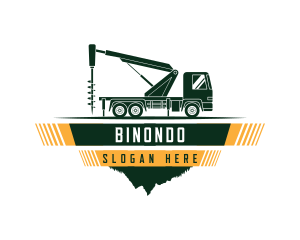 Quarry - Excavator Drill Construction logo design