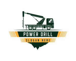 Drill - Excavator Drill Construction logo design