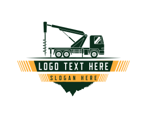 Quarry - Excavator Drill Construction logo design