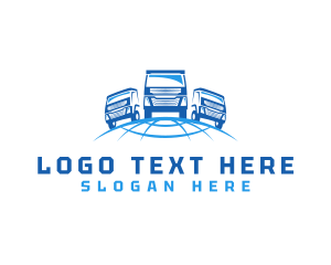 Truck Global Transportation Logistics Logo