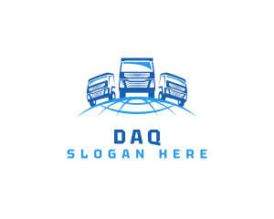 Truck Global Transportation Logistics Logo