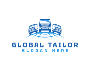 Truck Global Transportation Logistics logo design