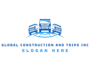 Truck Global Transportation Logistics logo design