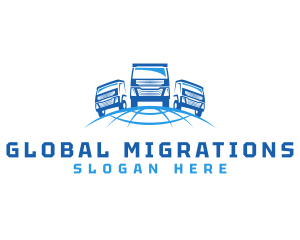 Truck Global Transportation Logistics logo design