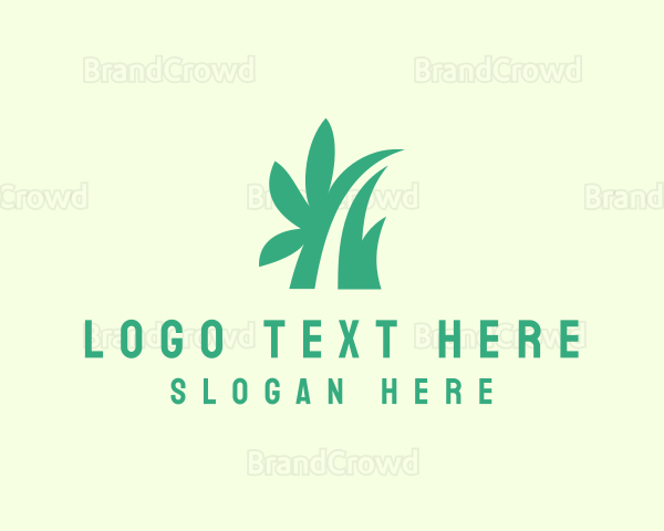 Organic Leaf Grass Logo