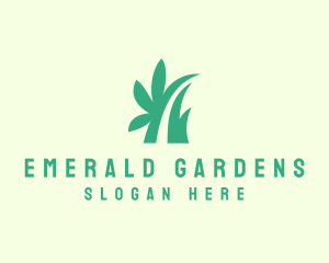 Organic Leaf Grass logo design