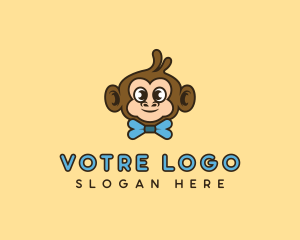 Cute Monkey Bowtie Logo