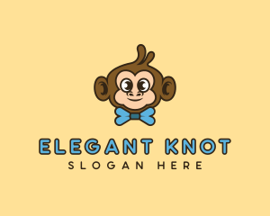 Cute Monkey Bowtie logo design