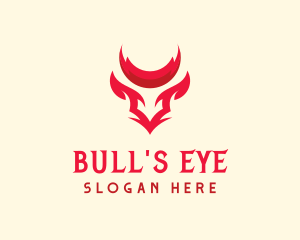 Fire Bull Horns logo design