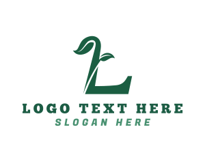 Meditation - Landscaping Eco Leaf Letter L logo design