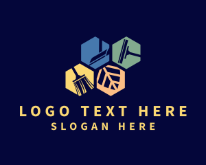 Vacuum - Hexagon Household Chore logo design