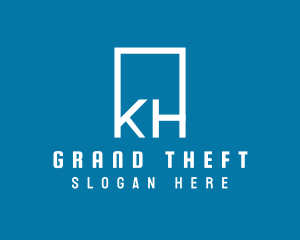 White - Business Letter KH Monogram logo design