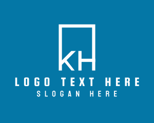 White - Business Letter KH Monogram logo design