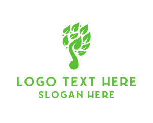 Green Hexagon - Green Leaf Music logo design