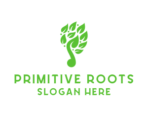 Primitive - Green Leaf Music logo design