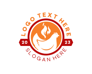 Hot - Spicy Fire Chicken logo design