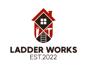 Ladder - Construction House Tools logo design