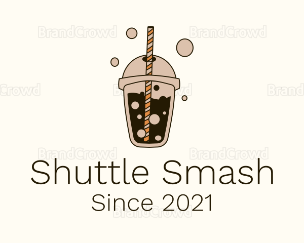 Brown Boba Milk Tea Logo