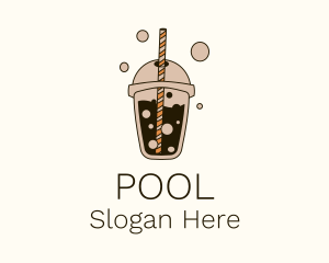 Brown Boba Milk Tea Logo