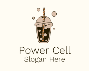 Brown Boba Milk Tea Logo