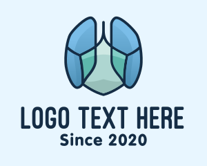 Lungs - Blue Rocky Lungs logo design