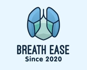 Respiration - Blue Rocky Lungs logo design