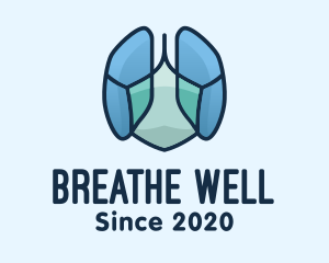 Asthma - Blue Rocky Lungs logo design