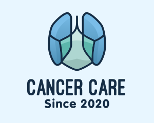 Cancer - Blue Rocky Lungs logo design