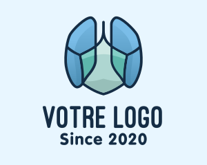 Cancer - Blue Rocky Lungs logo design