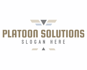 Platoon - Pastel Military Wordmark logo design