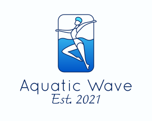 Swimmer - Athletic Swimming Performance logo design