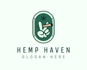 Hemp - Marijuana Smoking Weed logo design