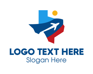 Airplane - Texas Air Travel logo design