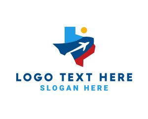 Plane - Texas Air Travel logo design