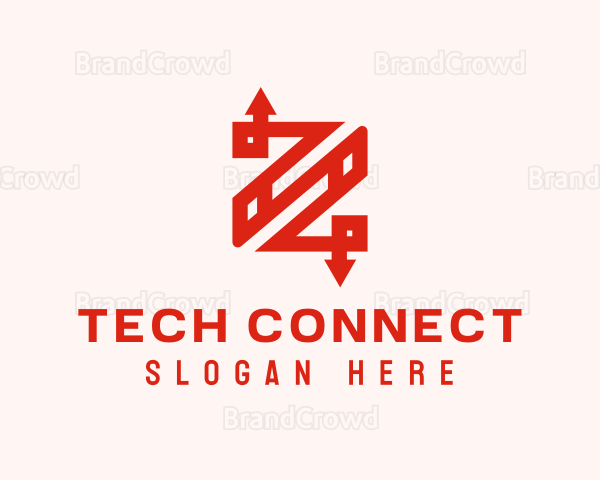 Digital Tech Arrows Letter Z Logo