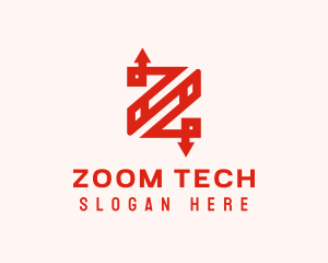 Digital Tech Arrows Letter Z logo design