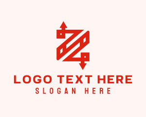 Zig Zag - Digital Tech Arrows Letter Z logo design