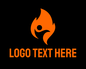 Spicy - Fire Flame Person logo design