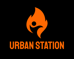 Fire Flame Person logo design