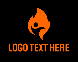 Fire Flame Person Logo