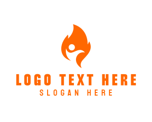 Fire Flame Person Logo