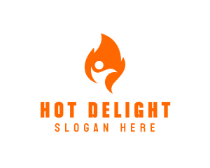 Fire Flame Person logo design