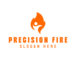 Fire Flame Person logo design