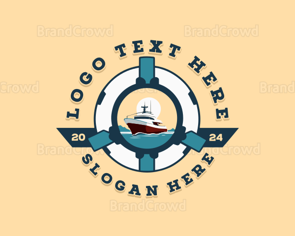 Cargo Cruise Ship Travel Logo